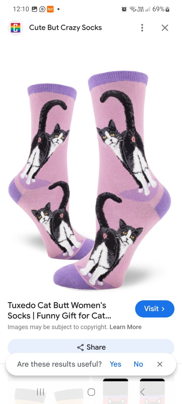 Tuxedo Cat Butt Socks (CS4) - Image 2