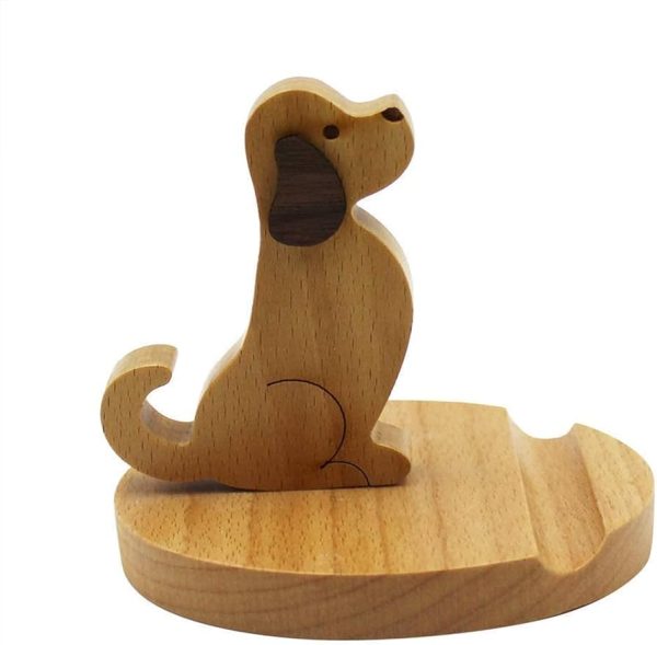 Dog Phone and Tablet Holder (Wooden) DCH3