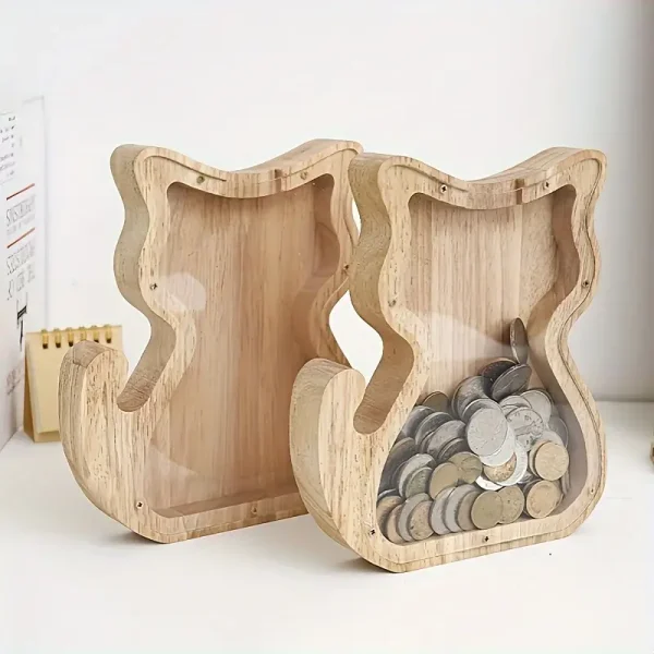 Wooden Cat Piggy Bank (CPB1) - Image 2