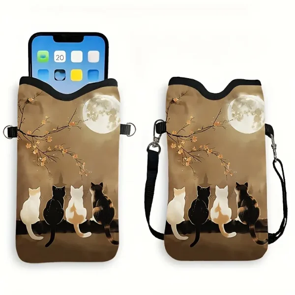 Crossbody Mobile Phone Bag - Moon Cat (CMP2)