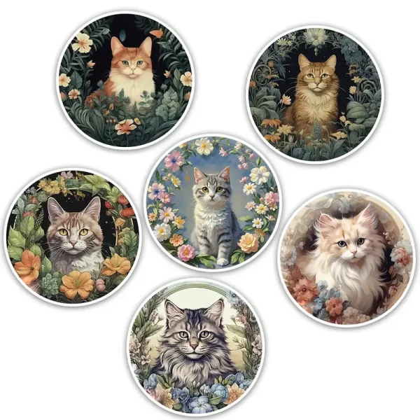 6pcs Cat DIY Diamond Art Coaster Set (CDD1)