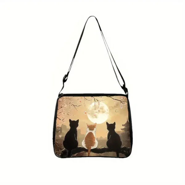 Moonlit Cat Print Crossbody Bag 2 (CCBB3)