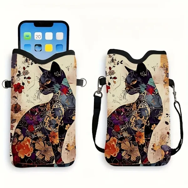 Crossbody Mobile Phone Bag - Stylish Cat (CMP4)