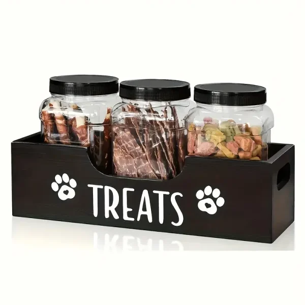 Wooden Pet Treat Holder (T3) 3 Containers